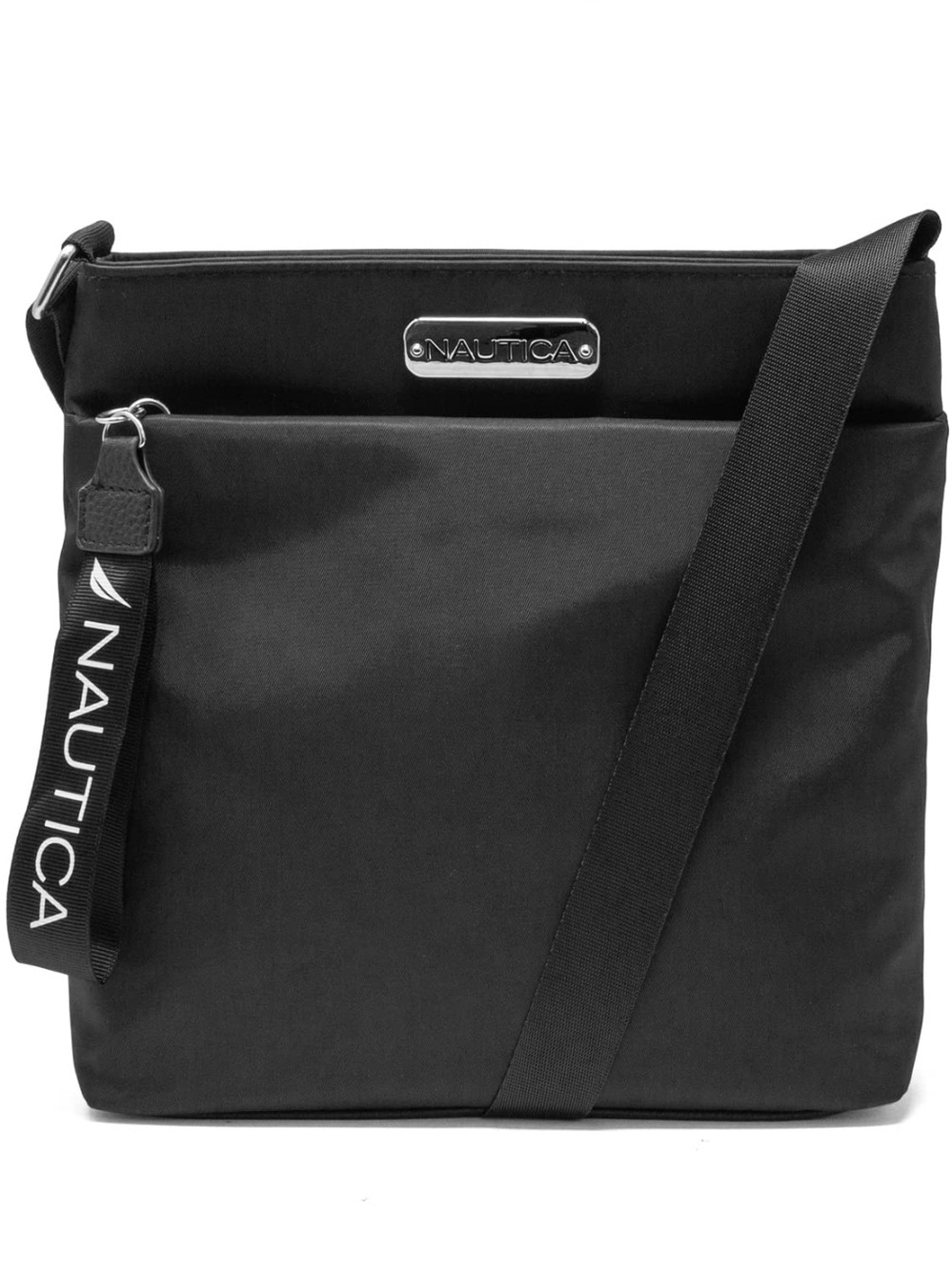 Nautica Black Nylon Crossbody Messenger Bag